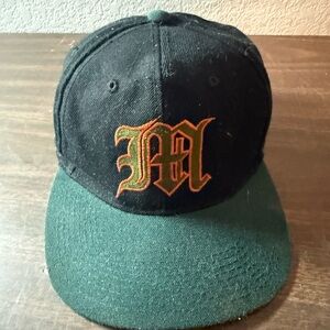 Vintage 90’s Miami Hurricanes Hat Cap Snap Green Back Colosseum